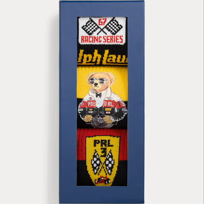 Athletic RL Moto Bear 3-Sock Gift Box