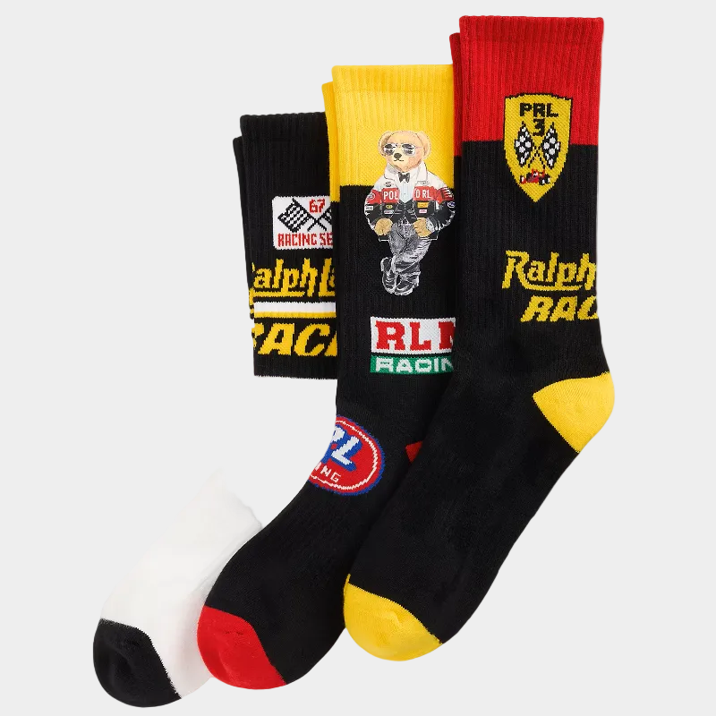 Athletic RL Moto Bear 3-Sock Gift Box