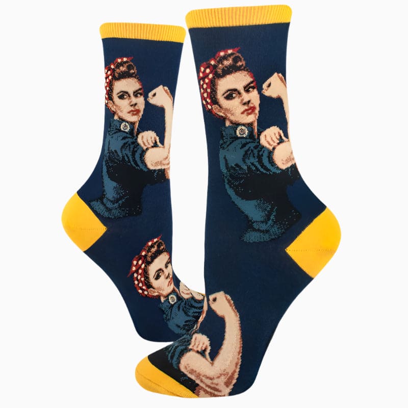 Rosie the Riveter Navy Socks for Her
