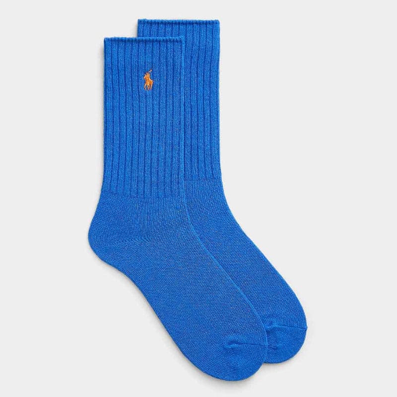 Royal Blue Polo Cotton-Blend Crew Socks