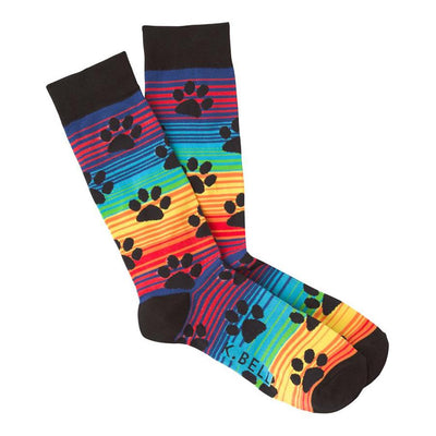 Rainbow Stripe Paw Prints Socks