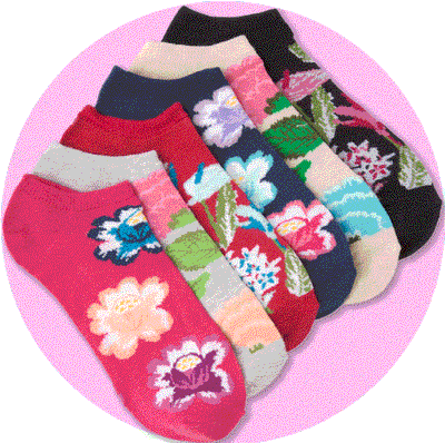 womne's socks - Botanical Florals Ankle Socks