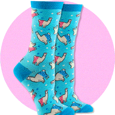 women's socks - Llamas in Pajamas
