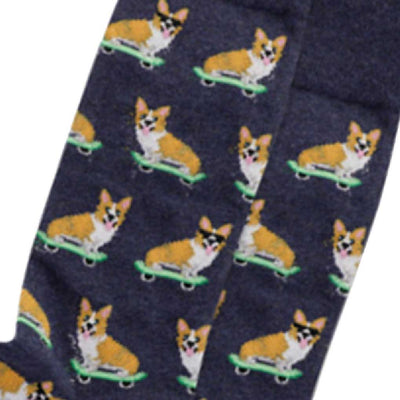 men's socks - Skateboarding Corgi